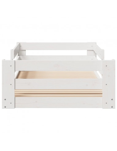 Letto senza Materasso Bianco 80x190 cm Legno Massello di Pino