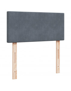 Giroletto a Molle con Materasso Grigio Scuro 80x200 cm Velluto 2