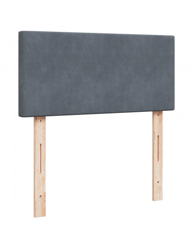 Giroletto a Molle con Materasso Grigio Scuro 80x200 cm Velluto