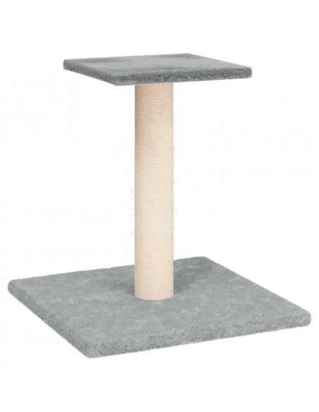 Palo Tiragraffi per Gatti con Piattaforma Grigio Chiaro 38 cm