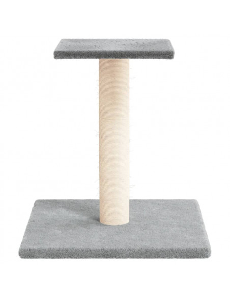 Palo Tiragraffi per Gatti con Piattaforma Grigio Chiaro 38 cm