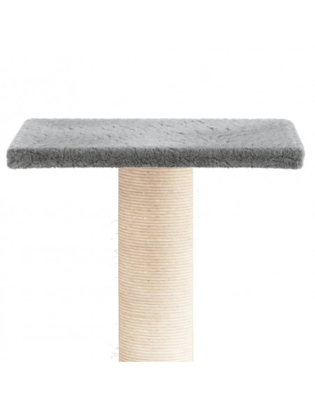 Palo Tiragraffi per Gatti con Piattaforma Grigio Chiaro 38 cm