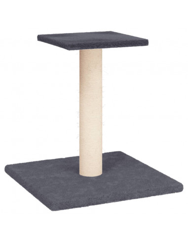 Palo Tiragraffi per Gatti con Piattaforma Grigio Scuro 38 cm