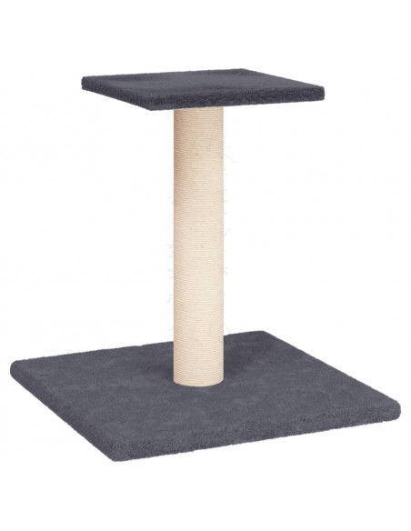 Palo Tiragraffi per Gatti con Piattaforma Grigio Scuro 38 cm