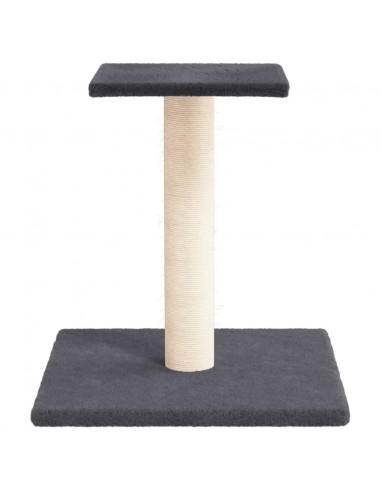 Palo Tiragraffi per Gatti con Piattaforma Grigio Scuro 38 cm