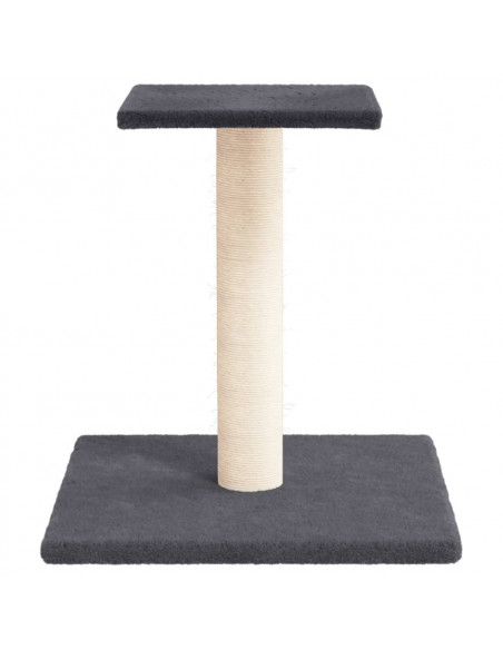 Palo Tiragraffi per Gatti con Piattaforma Grigio Scuro 38 cm