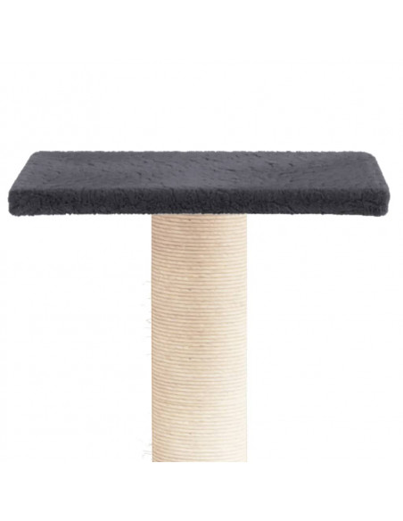 Palo Tiragraffi per Gatti con Piattaforma Grigio Scuro 38 cm