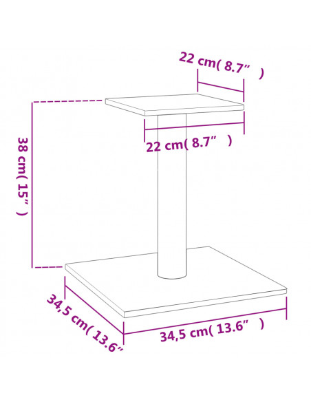 Palo Tiragraffi per Gatti con Piattaforma Grigio Scuro 38 cm