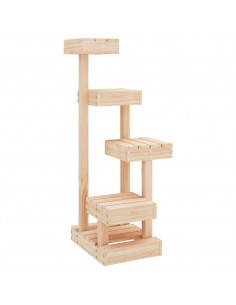 Albero per Gatti 45,5x49x103 cm in Legno Massello di Pino 2