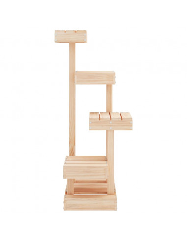 Albero per Gatti 45,5x49x103 cm in Legno Massello di Pino