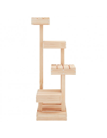 Albero per Gatti 45,5x49x103 cm in Legno Massello di Pino