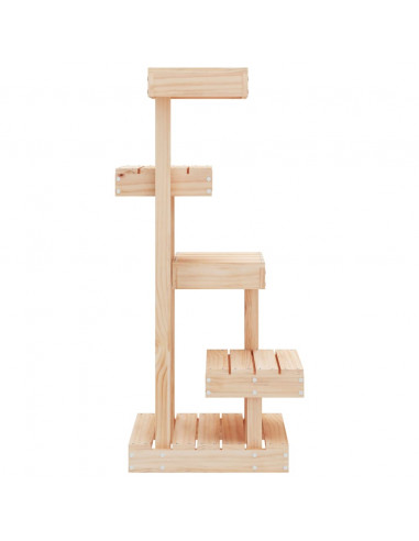 Albero per Gatti 45,5x49x103 cm in Legno Massello di Pino