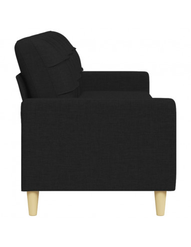 Divano a 3 Posti Nero 210 cm in Tessuto