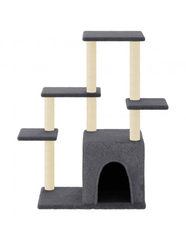 Albero per Gatti con Tiragraffi in Sisal Grigio Scuro 97,5 cm