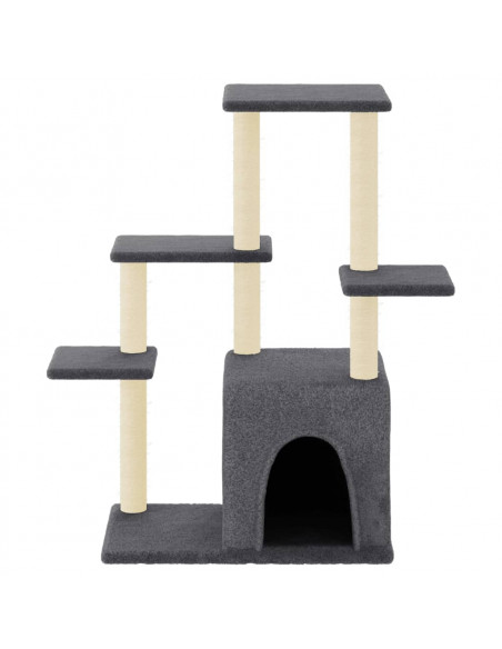 Albero per Gatti con Tiragraffi in Sisal Grigio Scuro 97,5 cm