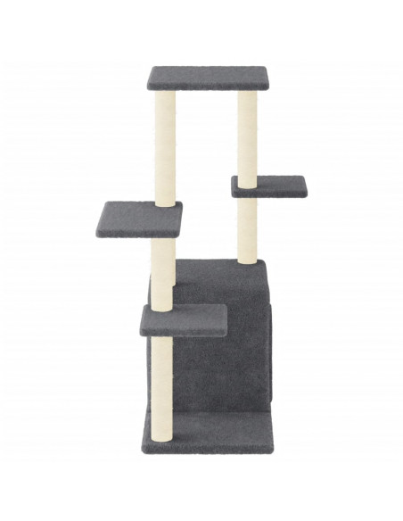 Albero per Gatti con Tiragraffi in Sisal Grigio Scuro 97,5 cm