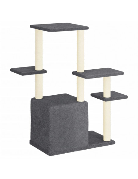 Albero per Gatti con Tiragraffi in Sisal Grigio Scuro 97,5 cm