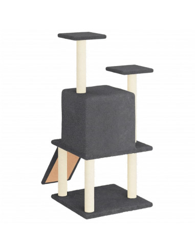 Albero per Gatti con Tiragraffi in Sisal Grigio Scuro 110 cm