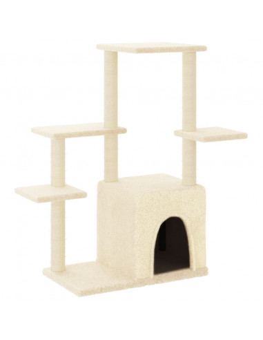 Albero per Gatti con Tiragraffi in Sisal Crema 97,5 cm