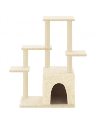 Albero per Gatti con Tiragraffi in Sisal Crema 97,5 cm