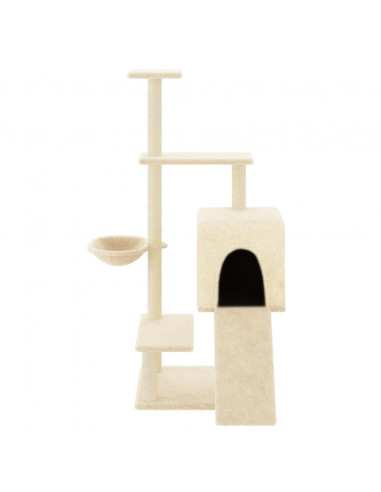 Albero per Gatti con Tiragraffi in Sisal Crema 130,5 cm