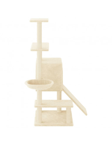 Albero per Gatti con Tiragraffi in Sisal Crema 130,5 cm