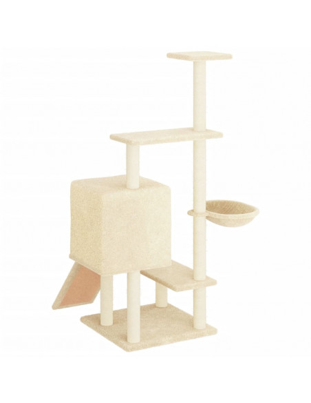 Albero per Gatti con Tiragraffi in Sisal Crema 130,5 cm