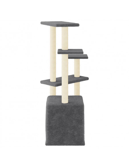 Albero per Gatti con Tiragraffi in Sisal Grigio Scuro 107,5 cm