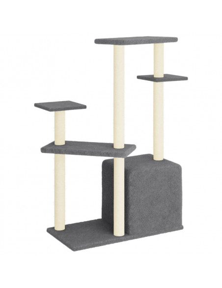 Albero per Gatti con Tiragraffi in Sisal Grigio Scuro 107,5 cm