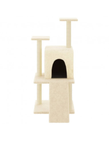 Albero per Gatti con Tiragraffi in Sisal Crema 110 cm