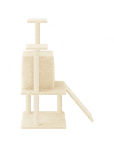Albero per Gatti con Tiragraffi in Sisal Crema 110 cm