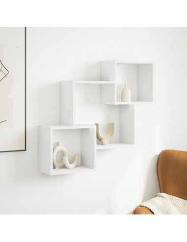 Mobile a Parete 78x18x71 cm Bianco in Legno Multistrato