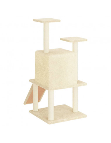 Albero per Gatti con Tiragraffi in Sisal Crema 110 cm