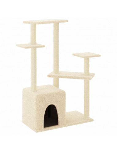 Albero per Gatti con Tiragraffi in Sisal Crema 107,5 cm