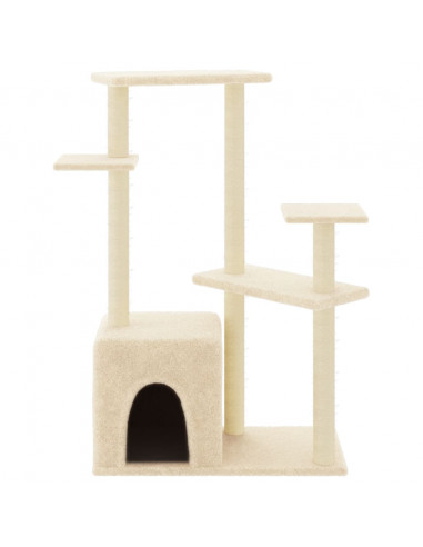 Albero per Gatti con Tiragraffi in Sisal Crema 107,5 cm