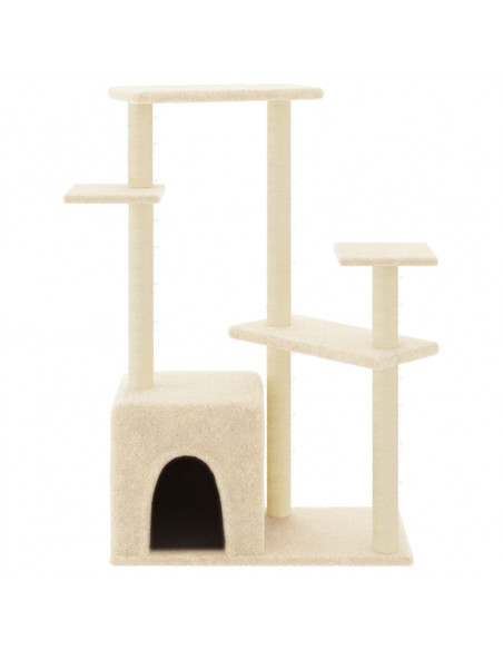 Albero per Gatti con Tiragraffi in Sisal Crema 107,5 cm