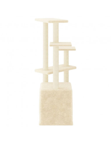 Albero per Gatti con Tiragraffi in Sisal Crema 107,5 cm