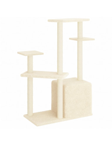 Albero per Gatti con Tiragraffi in Sisal Crema 107,5 cm