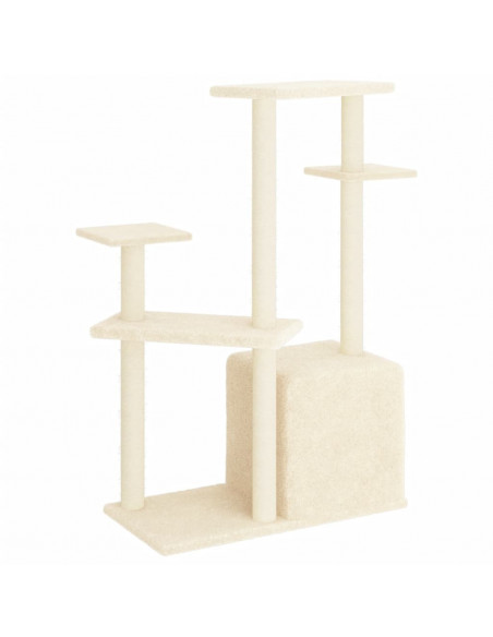 Albero per Gatti con Tiragraffi in Sisal Crema 107,5 cm