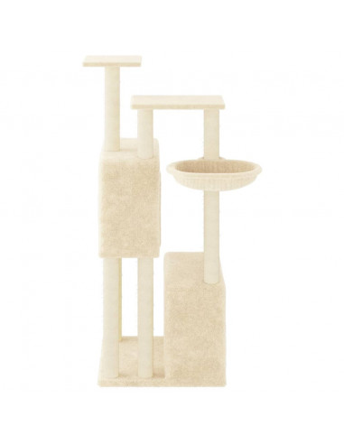 Albero per Gatti con Tiragraffi in Sisal Crema 122 cm
