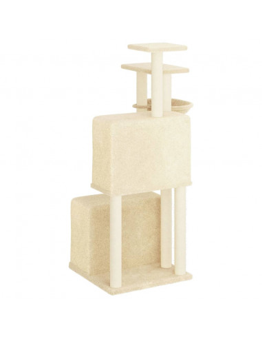 Albero per Gatti con Tiragraffi in Sisal Crema 122 cm