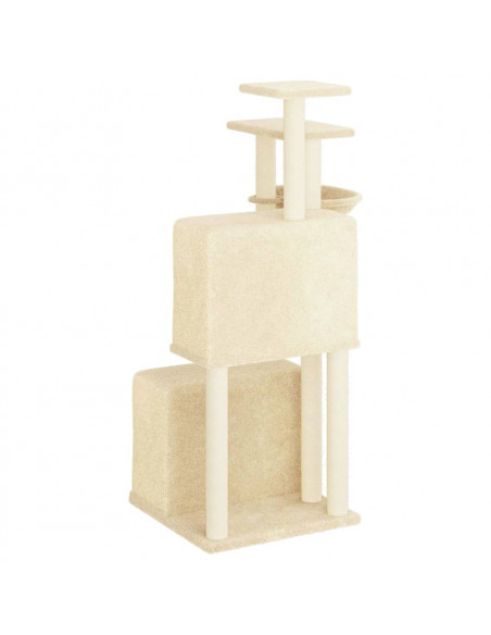 Albero per Gatti con Tiragraffi in Sisal Crema 122 cm