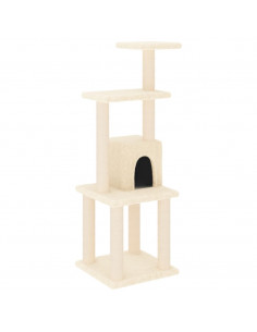 Albero per Gatti con Tiragraffi in Sisal Crema 105 cm 2