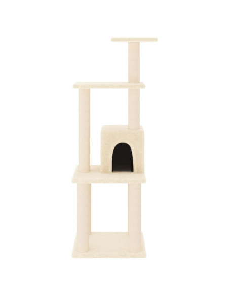 Albero per Gatti con Tiragraffi in Sisal Crema 105 cm