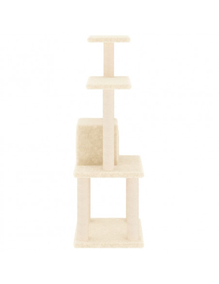 Albero per Gatti con Tiragraffi in Sisal Crema 105 cm