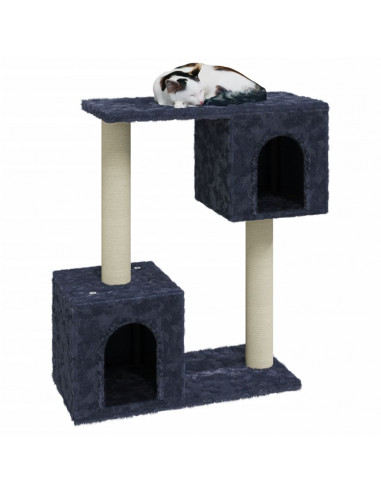 Albero per Gatti con Tiragraffi in Sisal Grigio Scuro 60 cm