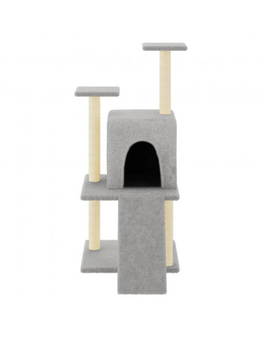 Albero per Gatti con Tiragraffi in Sisal Grigio Chiaro 110 cm