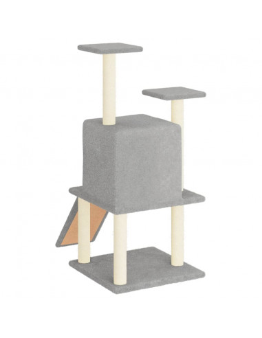 Albero per Gatti con Tiragraffi in Sisal Grigio Chiaro 110 cm