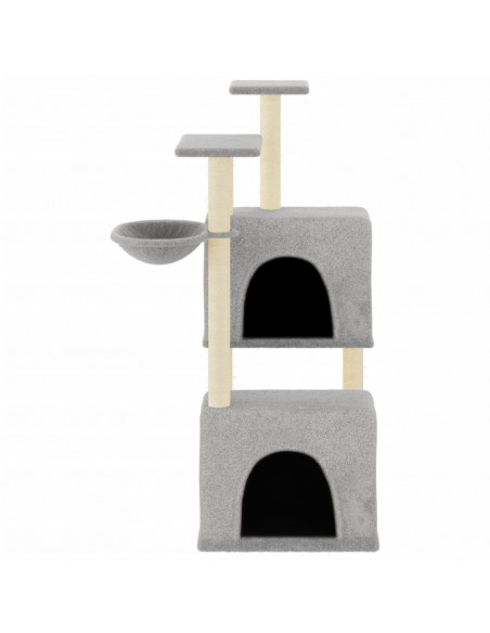 Albero per Gatti con Tiragraffi in Sisal Grigio Chiaro 122 cm