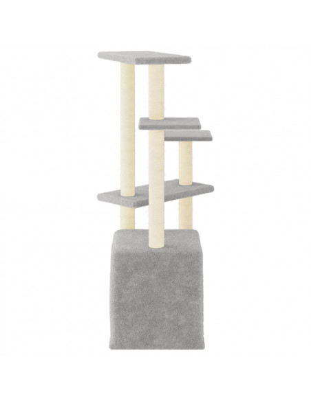 Albero per Gatti con Tiragraffi in Sisal Grigio Chiaro 107,5 cm
